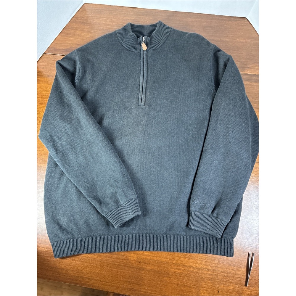 Walter Hagen Clubhouse Lined 1/4 Zip Pullover Sweater W/Lining Men's Sz L Golf